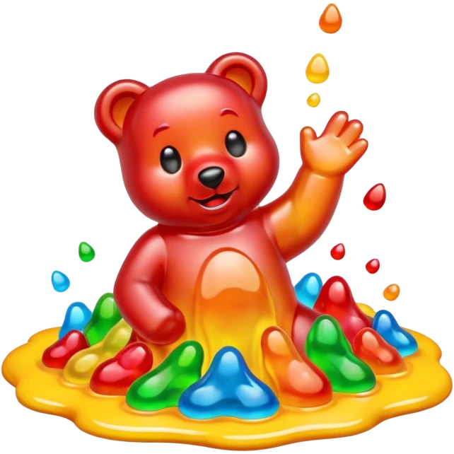 Gummy bear melting into ground emoji
