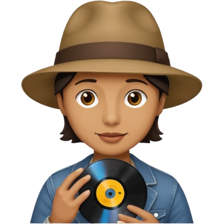 Record Collector + vinyl disc, Vintage Collectors. emoji