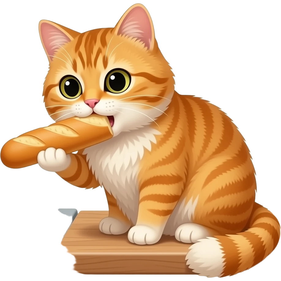 cat eating a baguette emoji