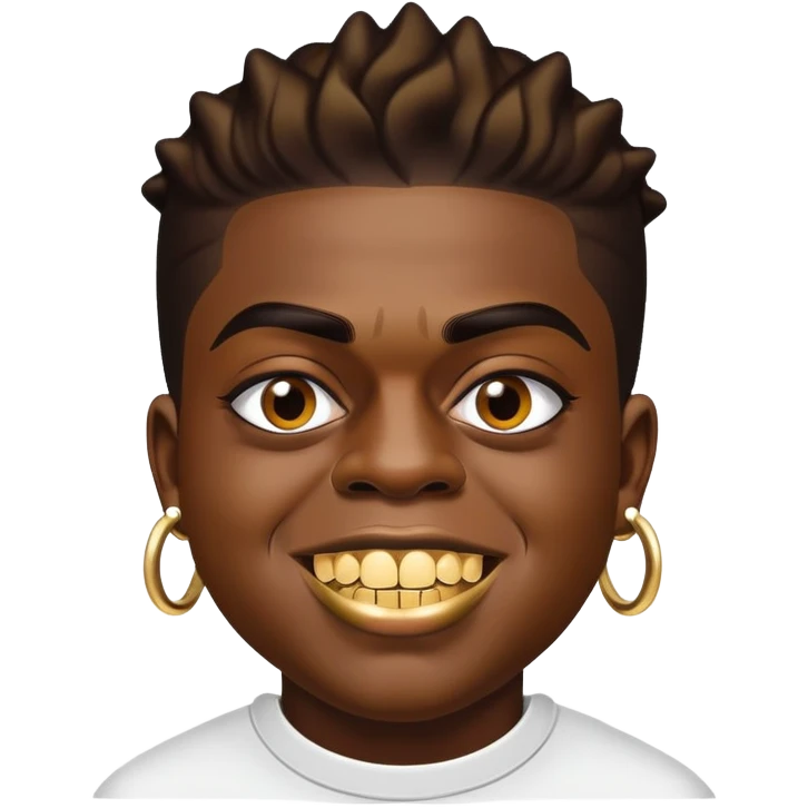 Rapper Kodak black with gold teeth emoji