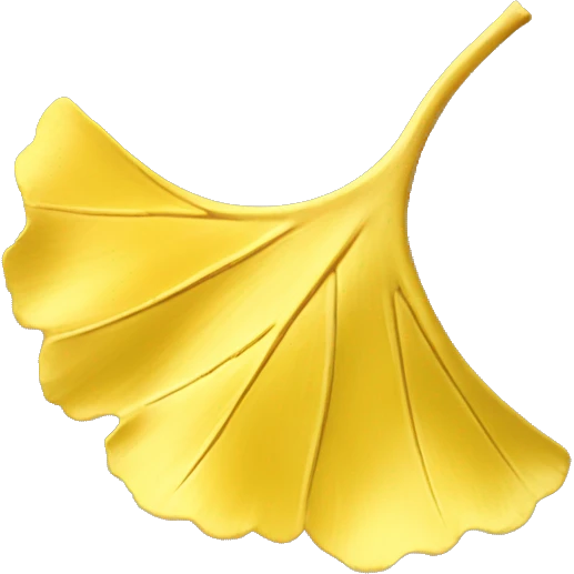 Ginkgo leaf in autumn in yellow-gold emoji