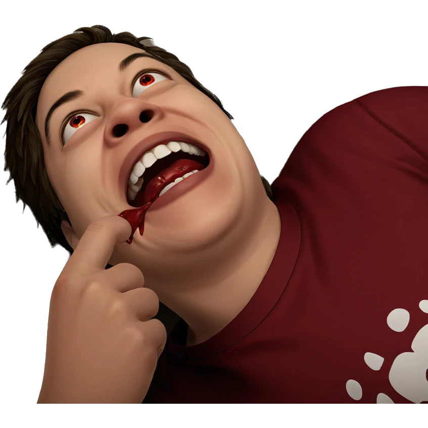 bloodied grin of a boy emoji