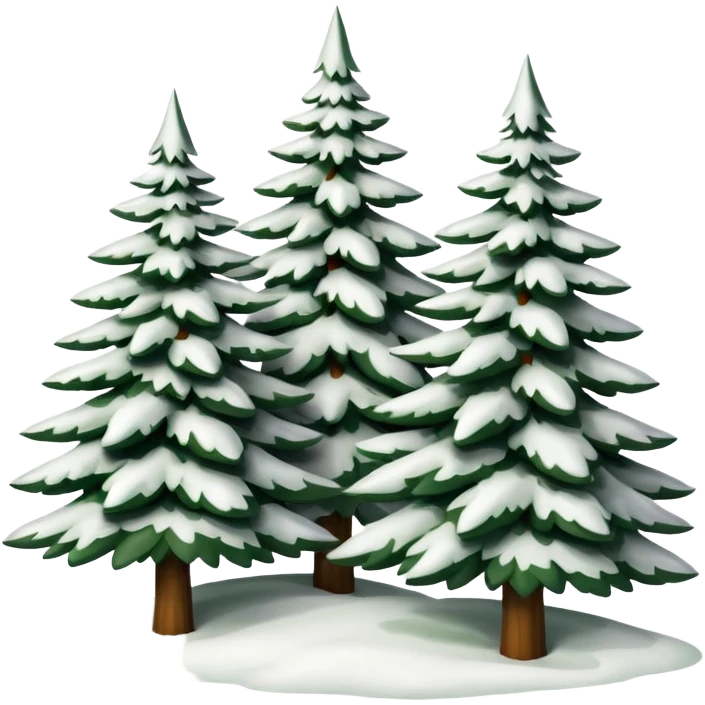 10 Snowy Fraser fir trees emoji