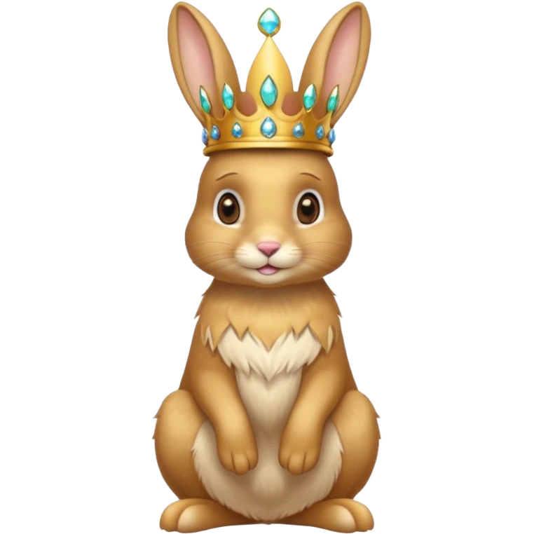 bunny King – proud golden bunny wearing a tall jeweled crown, sitting emoji