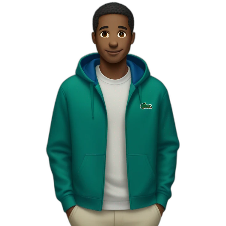 Black guy using lacoste hoodie emoji
