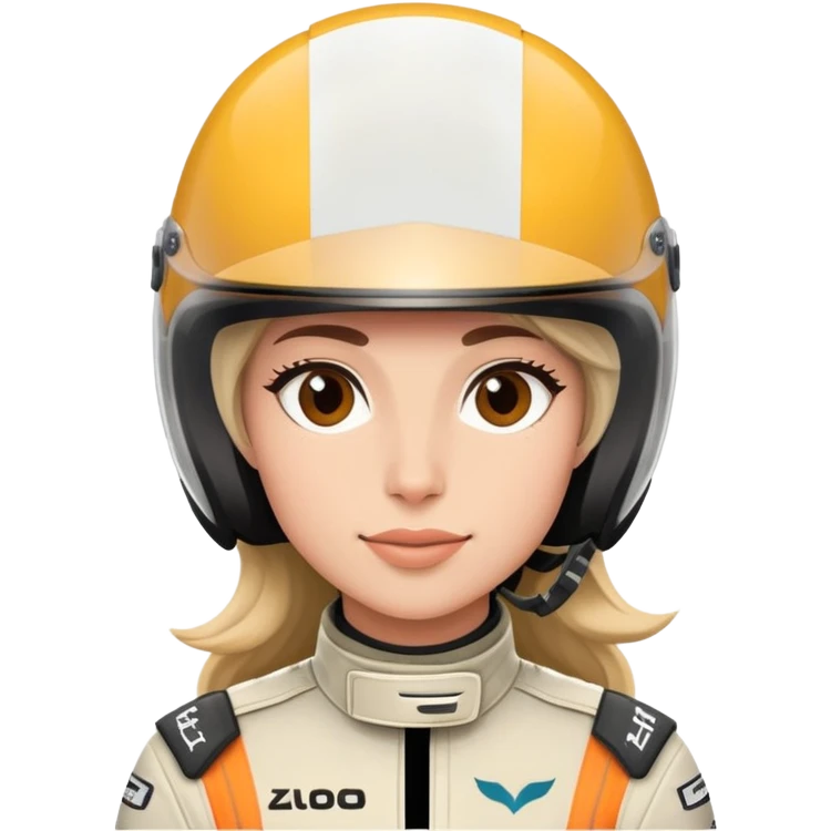 a female f1 driver with her helmet on  emoji