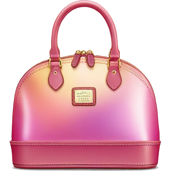 Realistic pink iridescent dome shaped Dooney and Bourke satchel purse isolated.  emoji