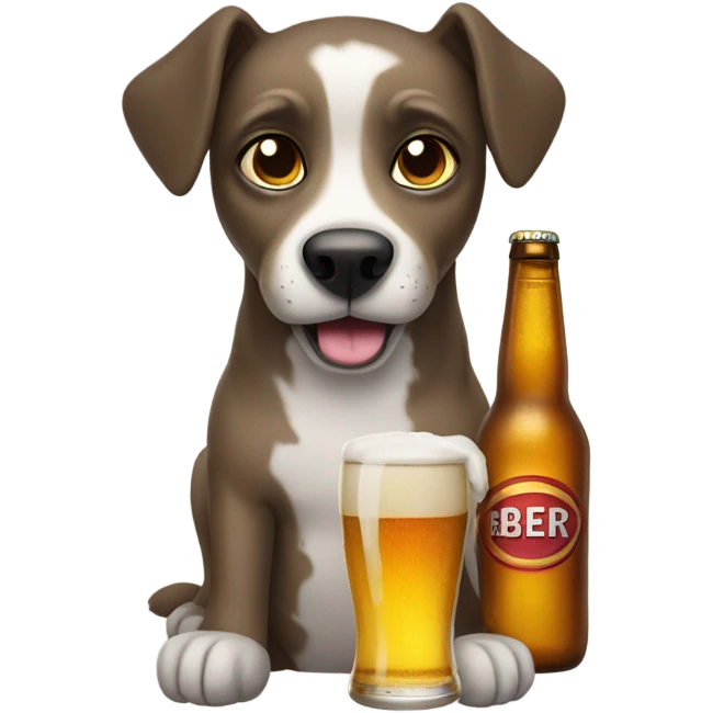 Dog with a beer emoji