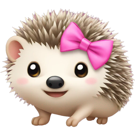 hedgehog with a pink bow emoji