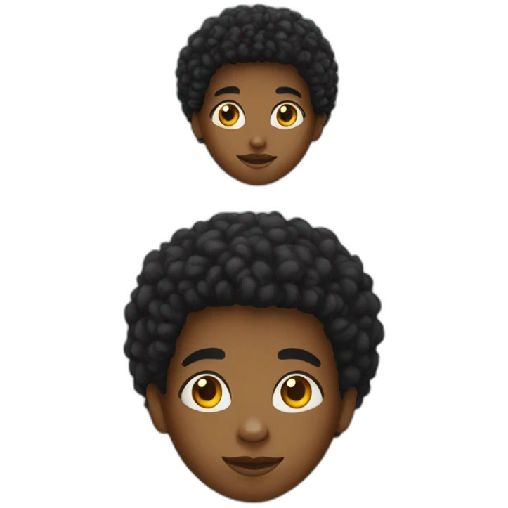 young black kid with afro emoji