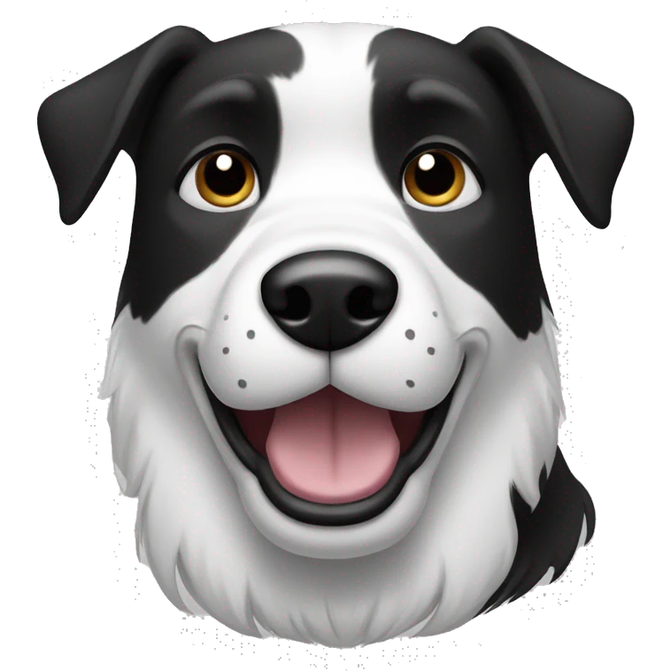 Black and white dog cartoon style emoji