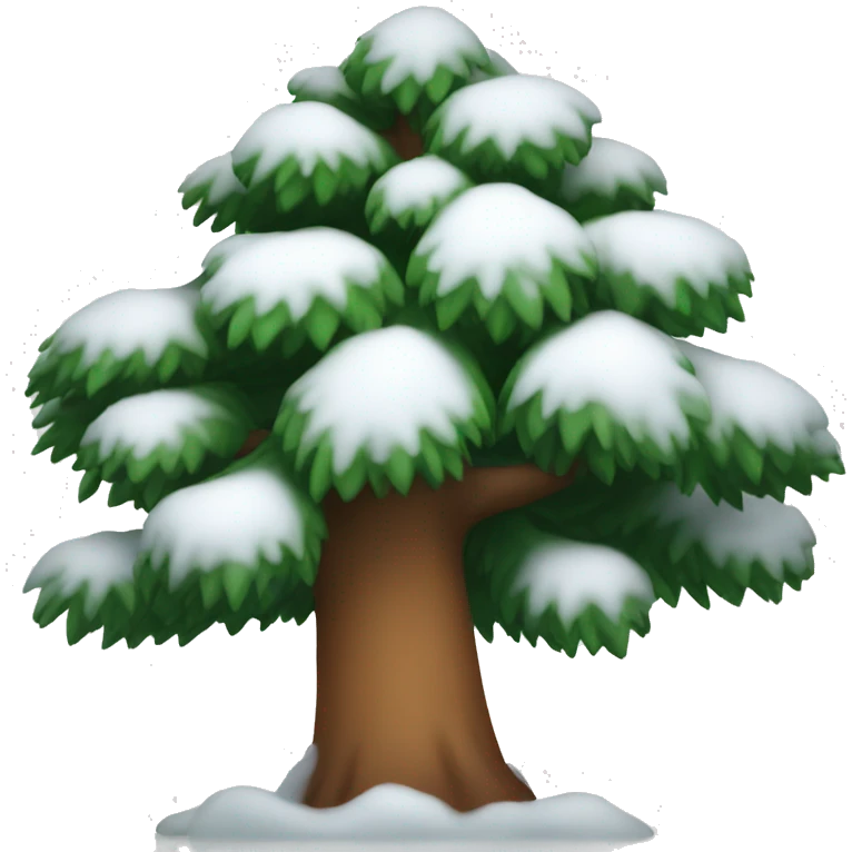 pine tree with snow on it emoji