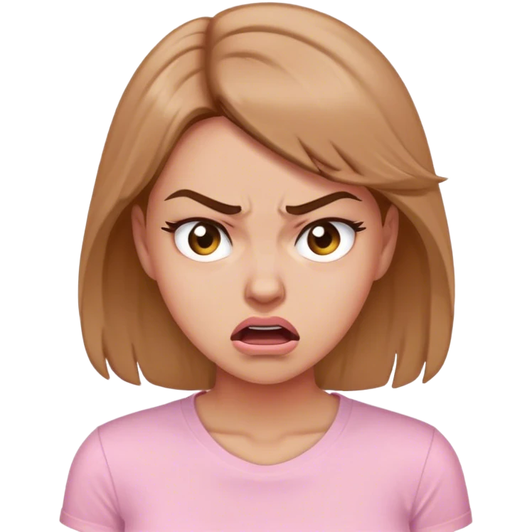 mulher revirando os olhos brava rosa claro emoji