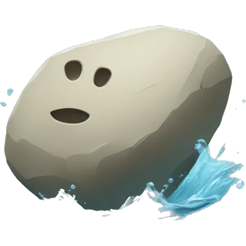 Stone thrown in water  emoji