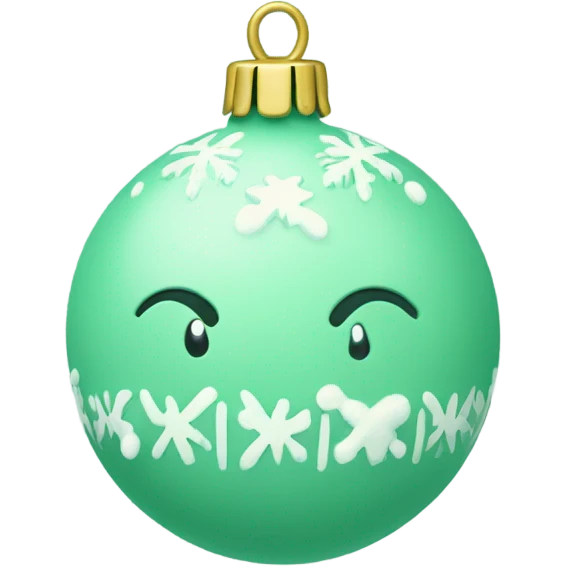 Pastel Green ornament with winter pin  emoji