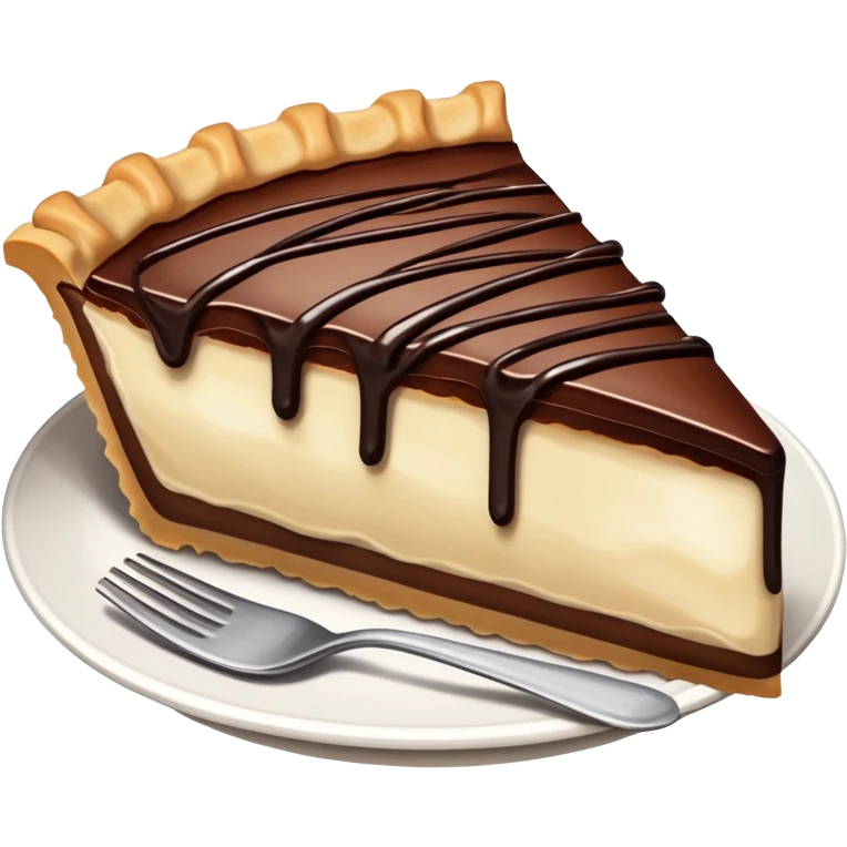 piece of pie drizzled in chocolate  emoji