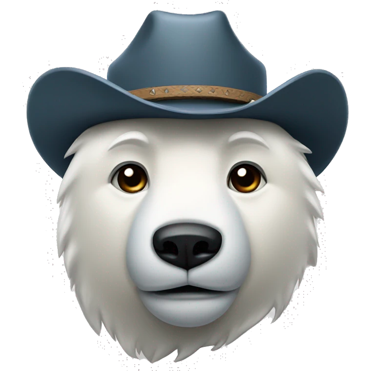 polar bear with cowboy hat from front emoji