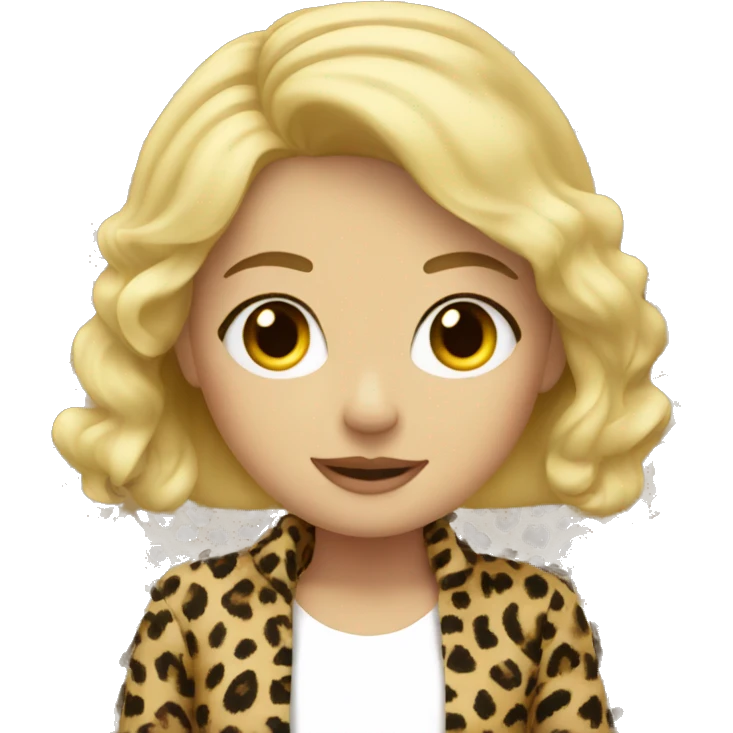blonde girl in leopard print emoji