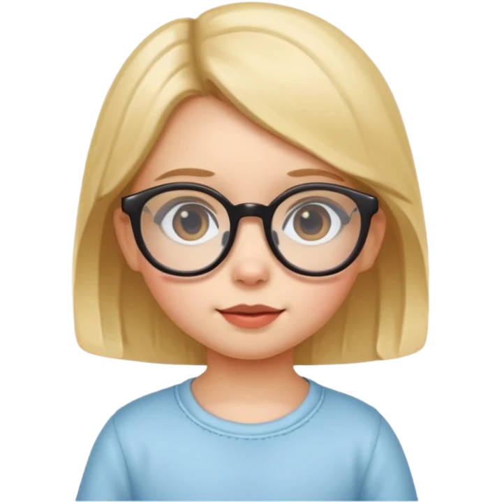 Little skinned girl with glasses emoji