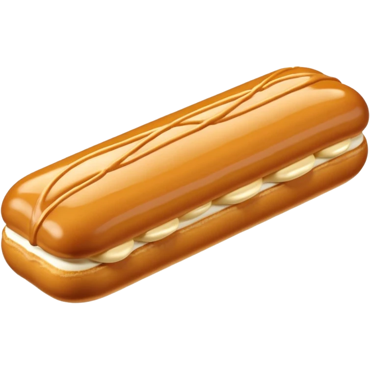 3d realistic Butterscotch éclair  emoji