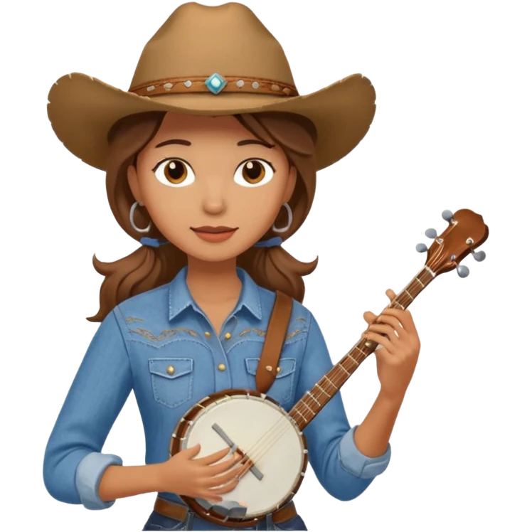 banjo-playing woman cowboy emoji