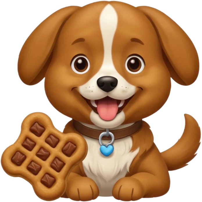 dog eating dog treat emoji