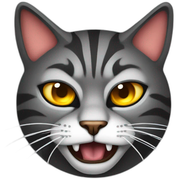 psychidelic drunk angry cat emoji