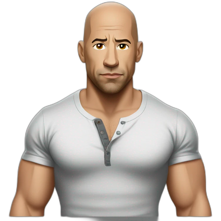 vin diesel serious cartoon wearing henley  emoji