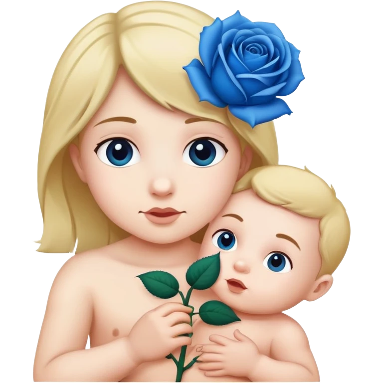 blue rose with baby  emoji