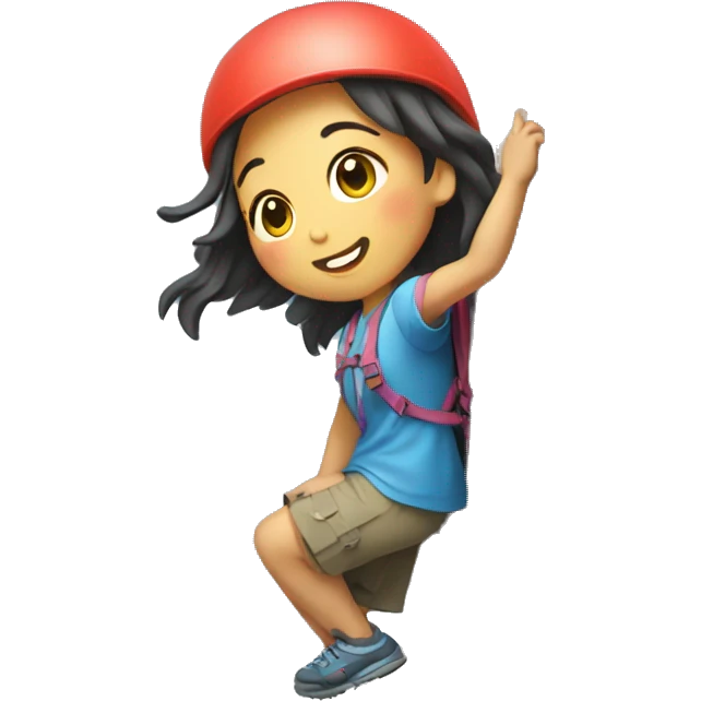 Korean girl climing emoji