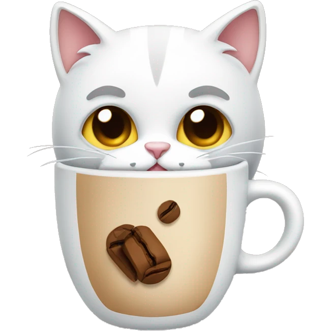 Cat with coffee cups emoji
