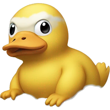 Psyduck sitting on a cloud emoji