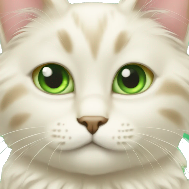 Cream cat with green eyes fluffy emoji