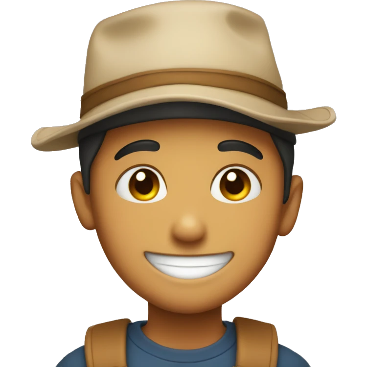 smiling boy in a hat emoji