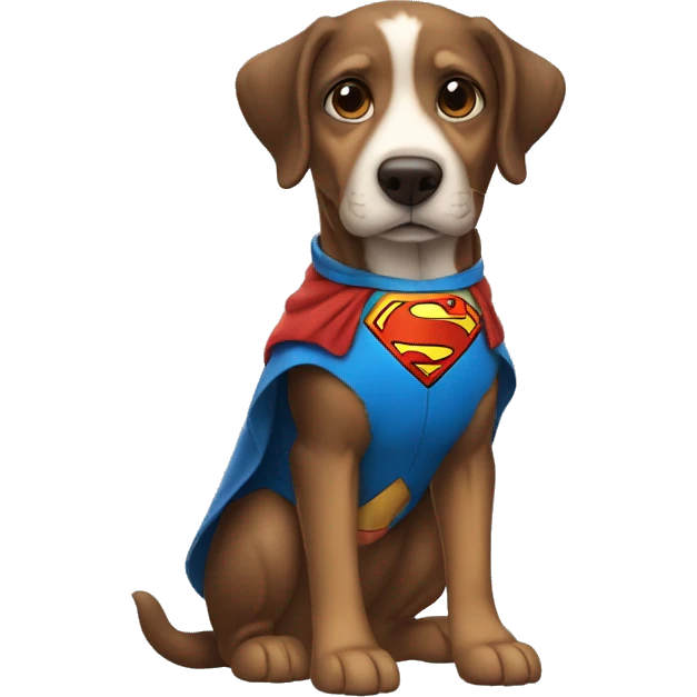Perro con capa de superman emoji