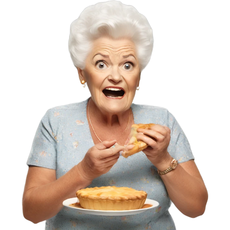 Pat butcher eating a pie emoji