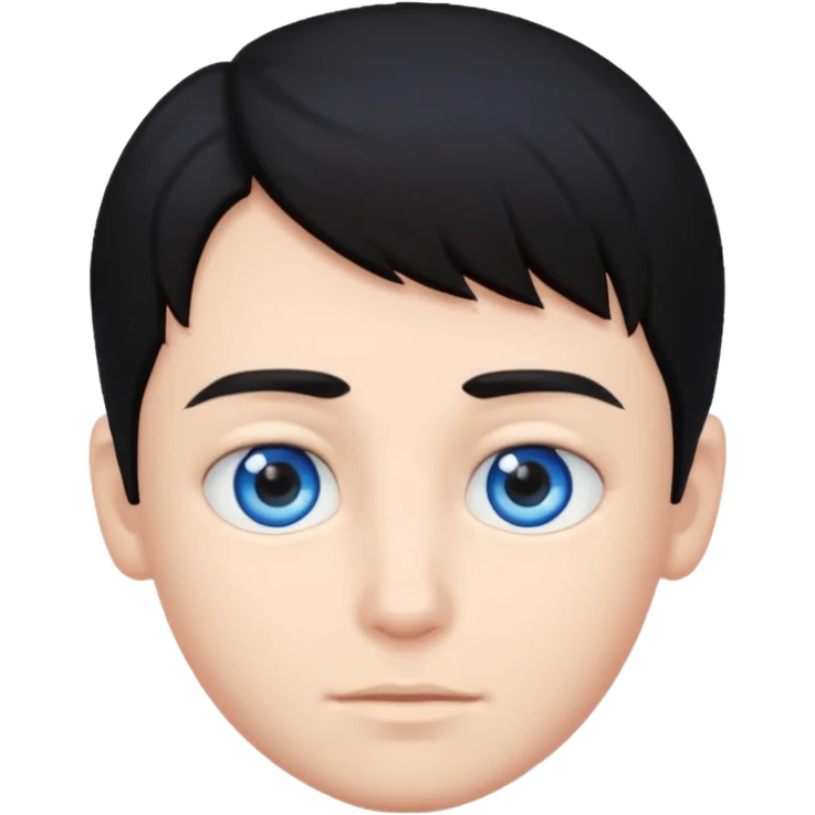 Black hair blue eyes boy emoji
