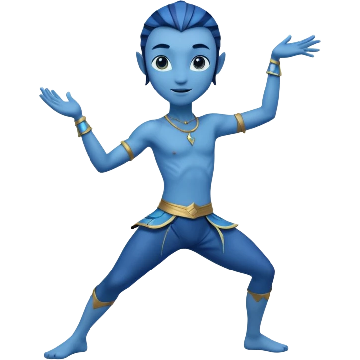 Avatar dancing blue character  emoji