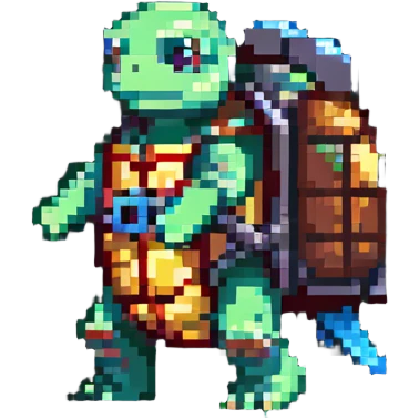 Turtle with a jetpack emoji
