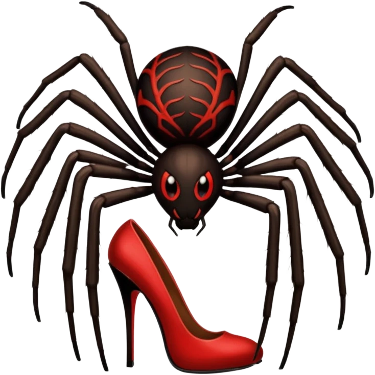 Spider with red high heels on all of his legs emoji