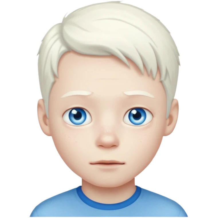 albino junge mit weißem haar und heißer haut, ohne sommersprossen emoji