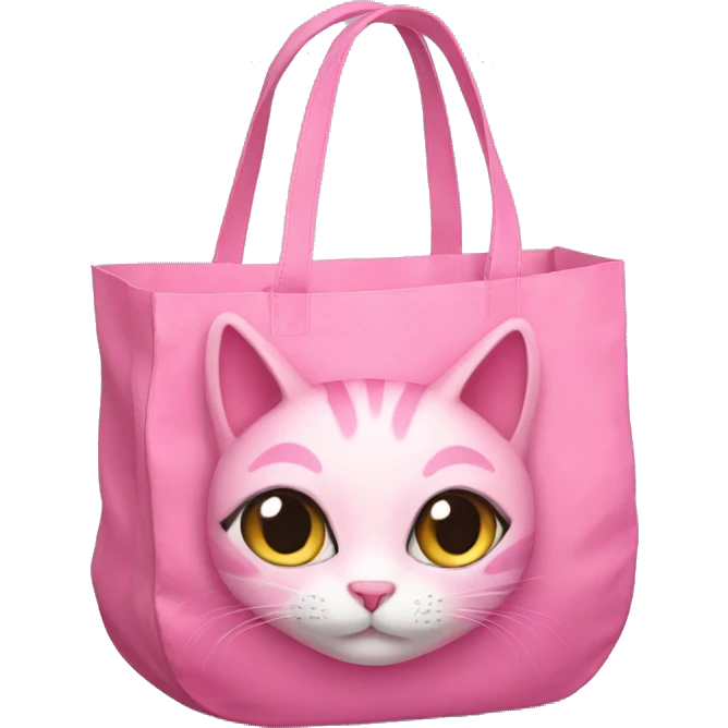 pink cat in a orada bag emoji