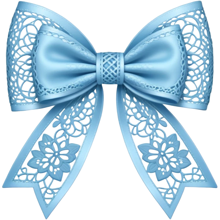 Light blue lace bow emoji
