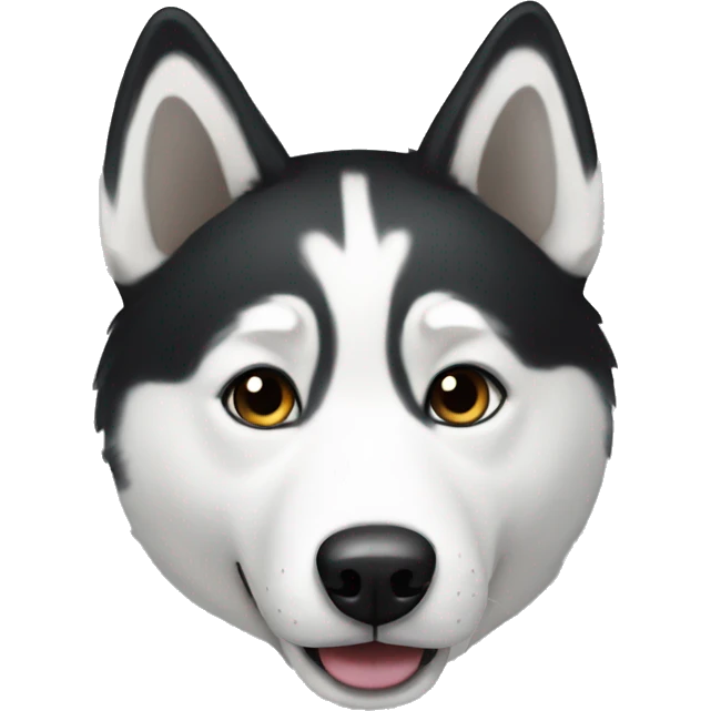 Black and white husky emoji