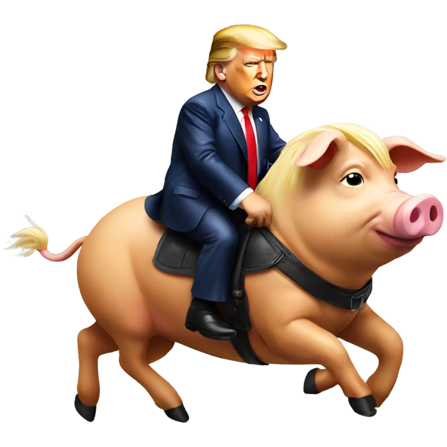 Donald trump riding a pig  emoji
