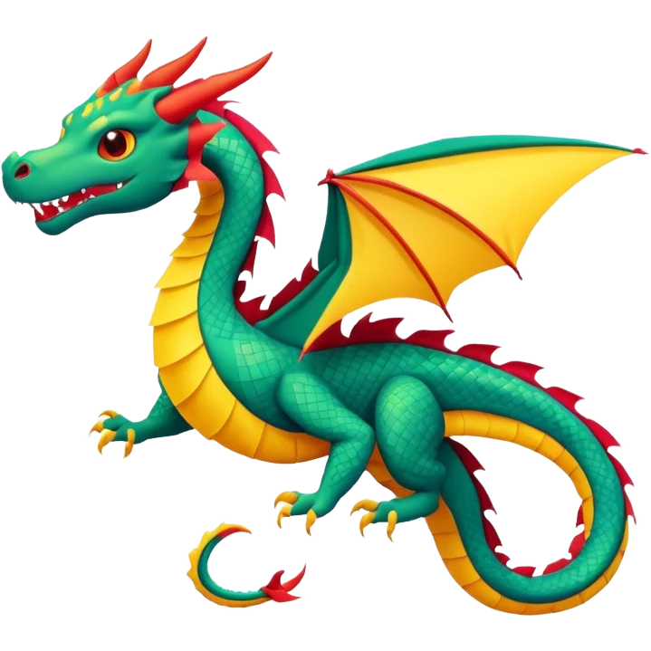 A kite shaped like a dragon emoji