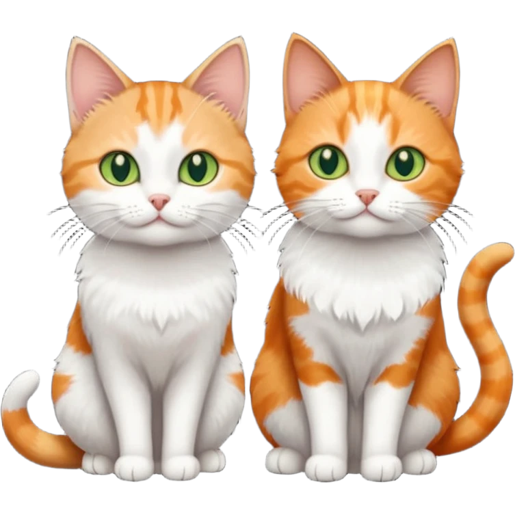 3 tiny different coloured short hair cats including a dark grey and white cat with green eyes, a ginger and white with orange eyes and a brown tabby and white with hazel eyes emoji