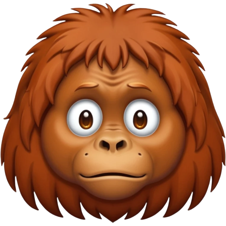normal orangutan emoji with a single tear emoji