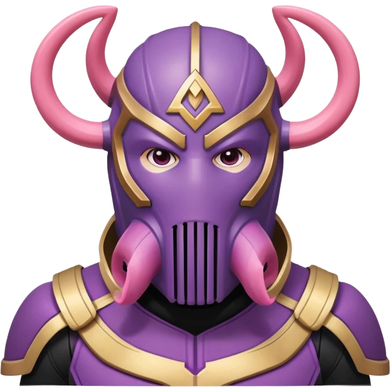 Thanos wearing pink Squid Game guard mask with triangle symbol emoji