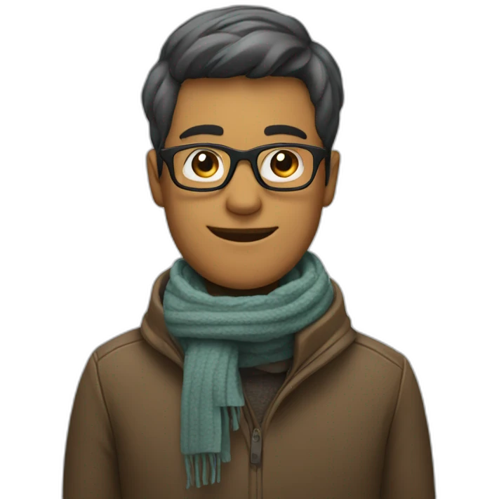 Man with glasses and scarf and on a wheelchair emoji